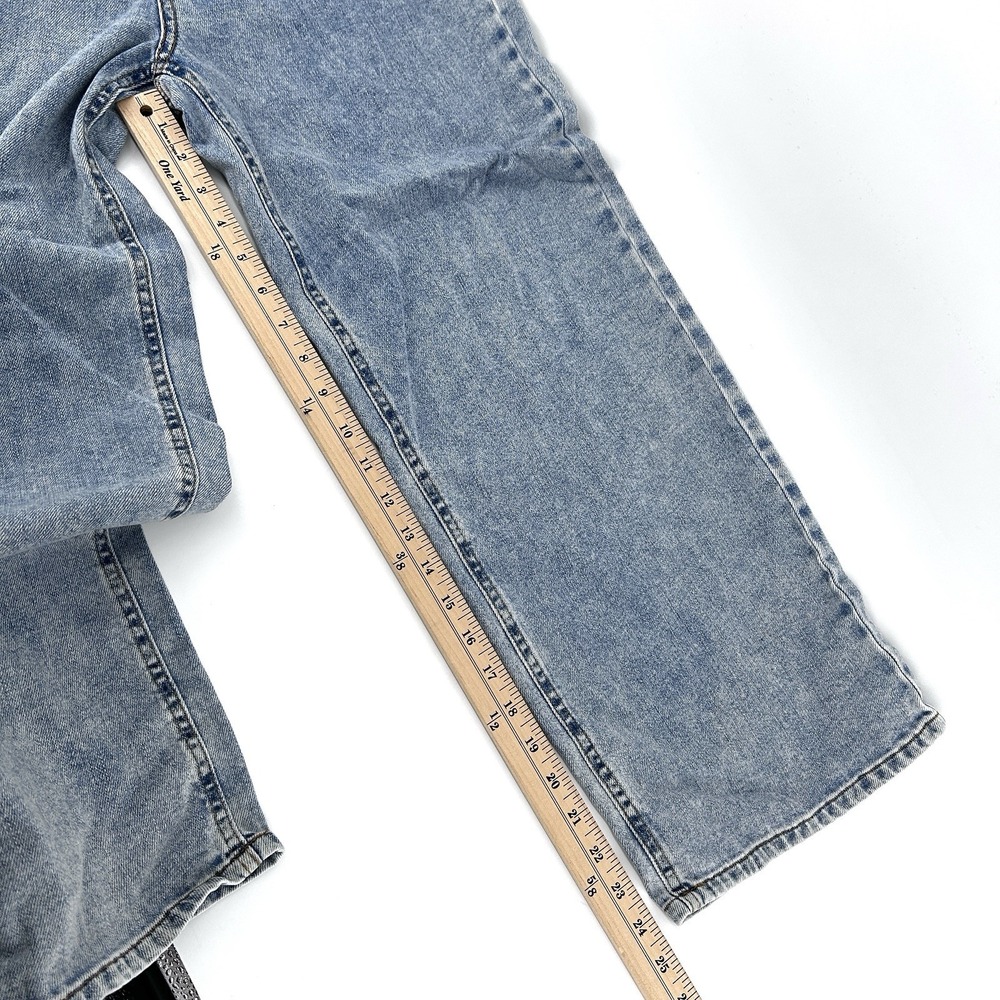 Wide Leg Jeans Light Wash High Rise Baggy Minimalist‎ Model Off Duty Denim 6/28 - Picture 15 of 16